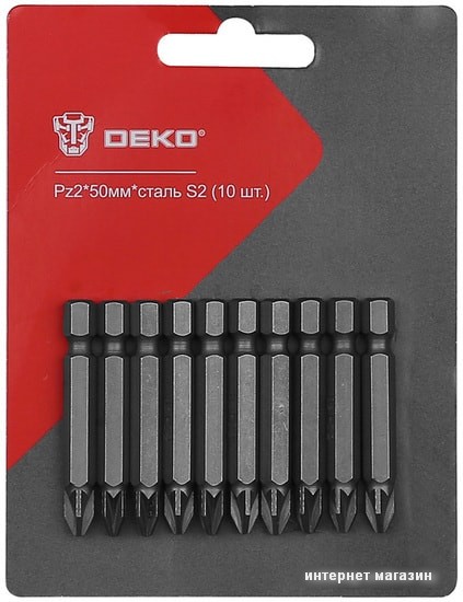 Набор бит Deko PZ2 50мм (10 предметов)