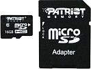 Карта памяти Patriot microSDHC (Class 10) 16 Гб + адаптер (PSF16GMCSDHC10)