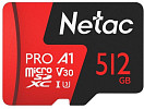 Карта памяти Netac MicroSDXC 512GB V30/A1/C10 Netac P500 Extreme Pro