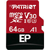 Карта памяти Patriot microSDXC EP Series PEF64GEP31MCX 64GB (с адаптером)