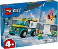 Конструктор LEGO City 60403 Скорая помощь и сноубордист