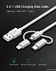 Кабель Ugreen US186-50203 USB Type-A - USB Type-C/Lightning/microUSB (1.5 м, белый)